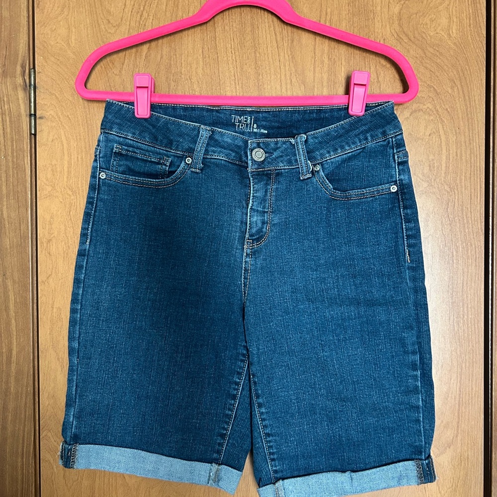 Time and Tru Blue Jean Shorts Classic Casual Style
